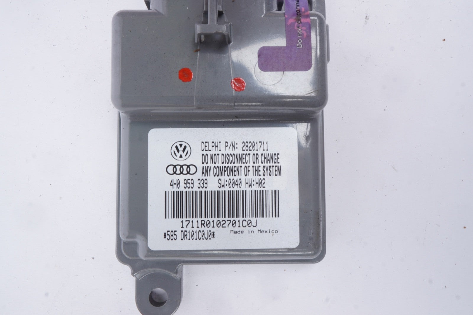 11-17 Audi A8 Quattro Front Right Passenger Side Seat Occupant Detection Module