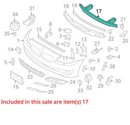 10-17 BMW 535i GT 550i GT F07 Front Bumper Reinforcement 51117200742 OEM