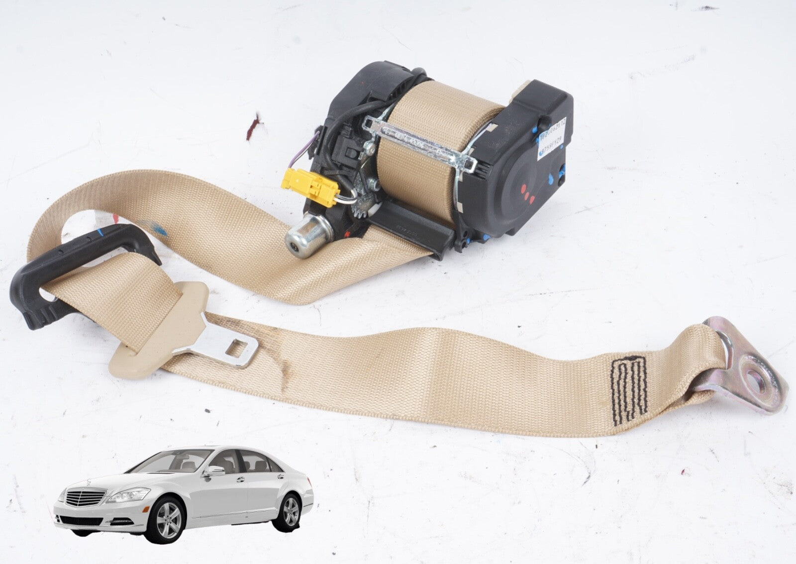 2007 - 2013 Mercedes S550 S600 Rear LEFT Driver Side Seat Belt Beige OEM