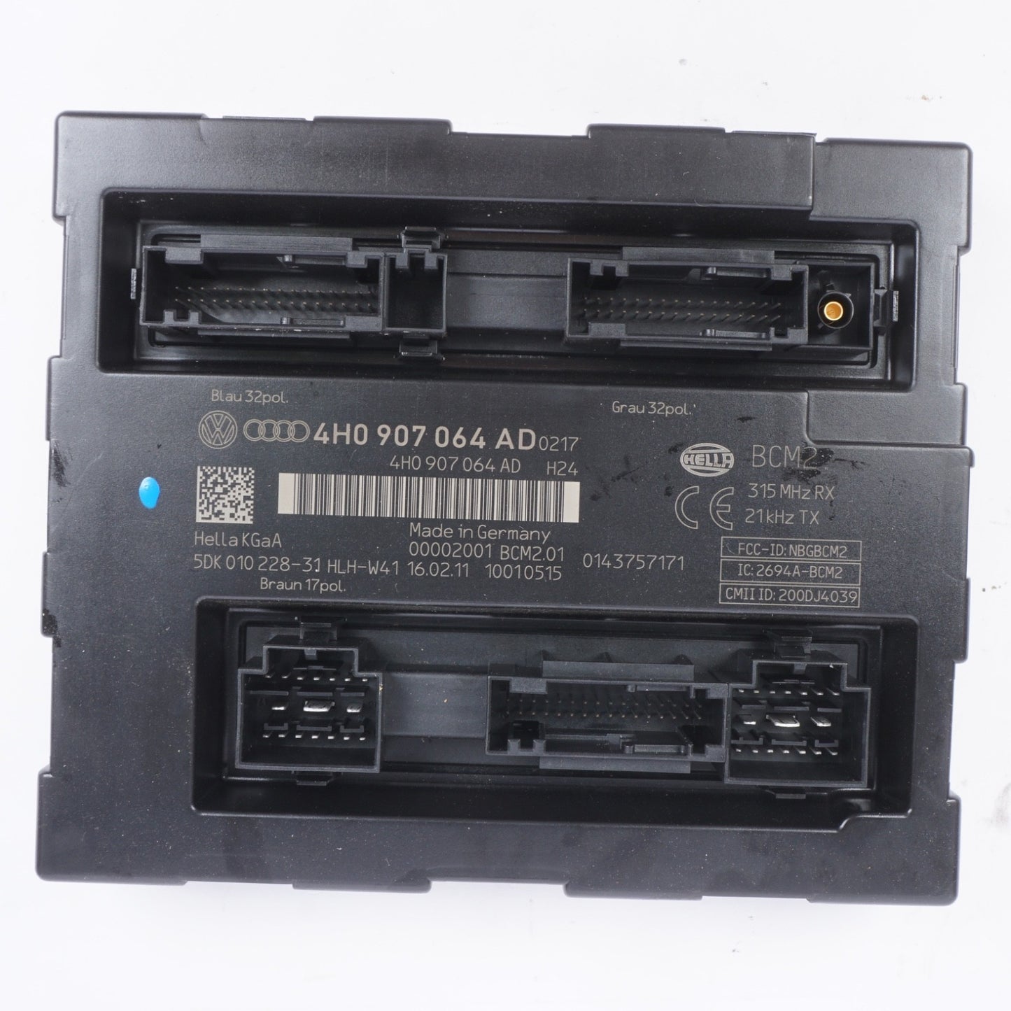11-14 Audi A8L Quattro Onboard Supply Control Module Unit 4H0907063G Oem