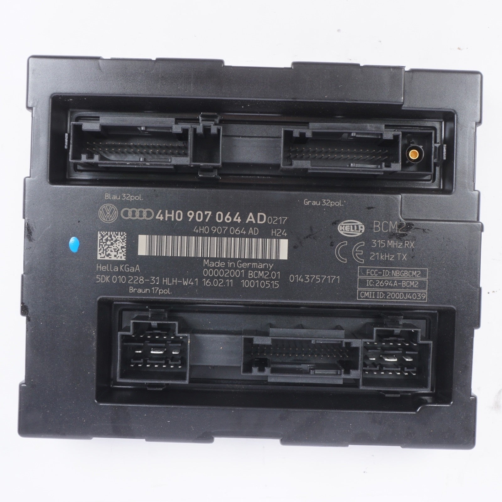 11-14 Audi A8L Quattro Onboard Supply Control Module Unit 4H0907063G Oem