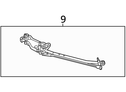 11-18 PORSCHE Cayenne Front Wiper Transmission Linkage W/ Motor OEM