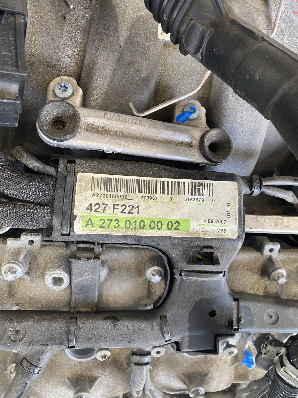 2007 - 2008 MERCEDES W216 CL550 S550 5.5L V8 M273 RWD ENGINE MOTOR ASSEMBLY OEM