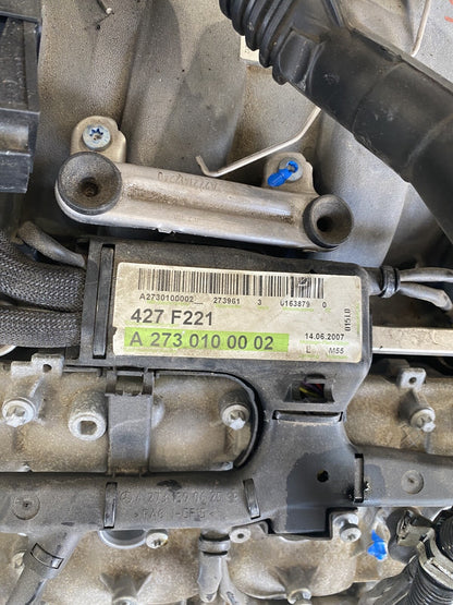 2007 - 2008 MERCEDES W216 CL550 S550 5.5L V8 M273 RWD ENGINE MOTOR ASSEMBLY OEM