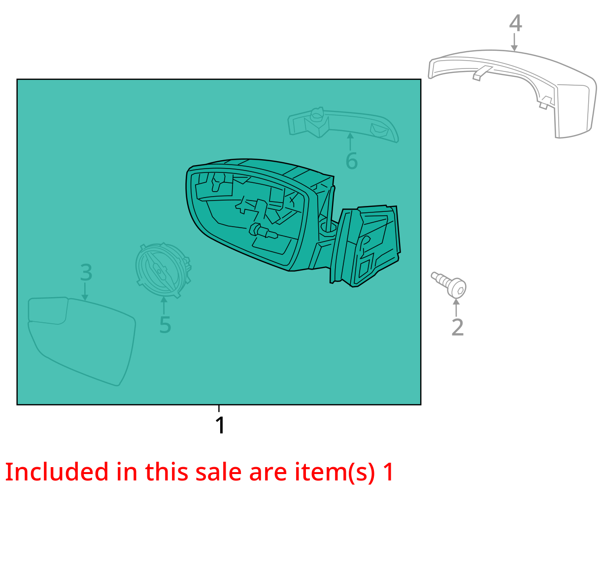 2015 - 2018 Ford Focus Driver Left Side View Power Door Mirror Silver