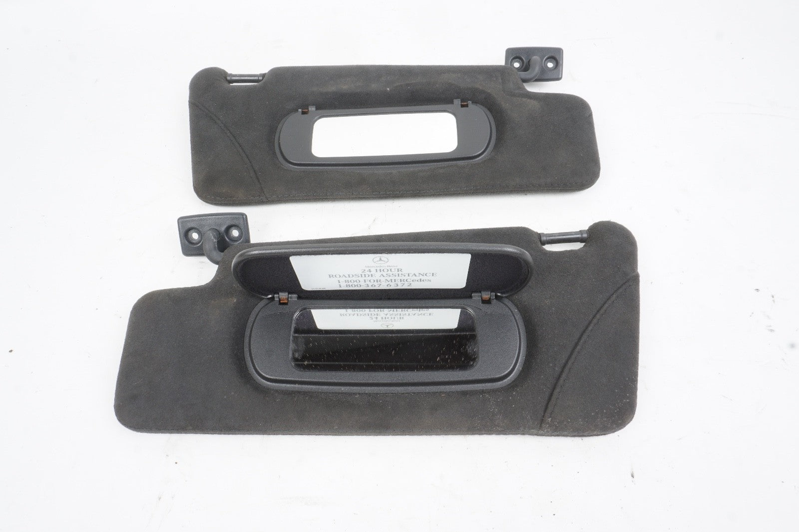 03-12 Mercedes R230 SL55 SL500 AMG Left Right Side Sun Visor Shade Black PAIR