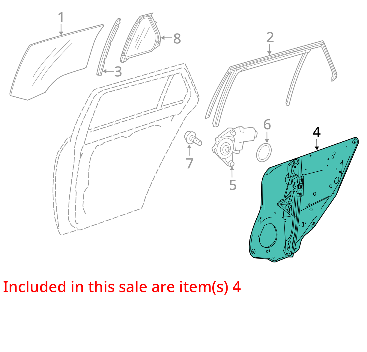 2012 - 2014 MERCEDES C250 C300 C350 REAR LEFT DOOR WINDOW REGULATOR 2127301779