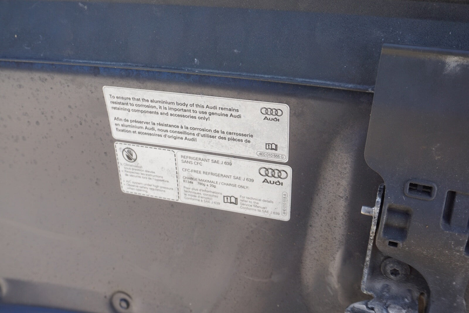 2011 - 2018 Audi A8 S8 Hood BLUE  OEM