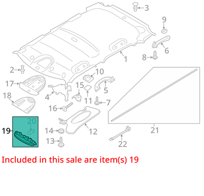 2012 MINI COOPER COUNTRYMAN REAR OVERHEAD READING LIGHT OEM 11 12 13 14 15 16