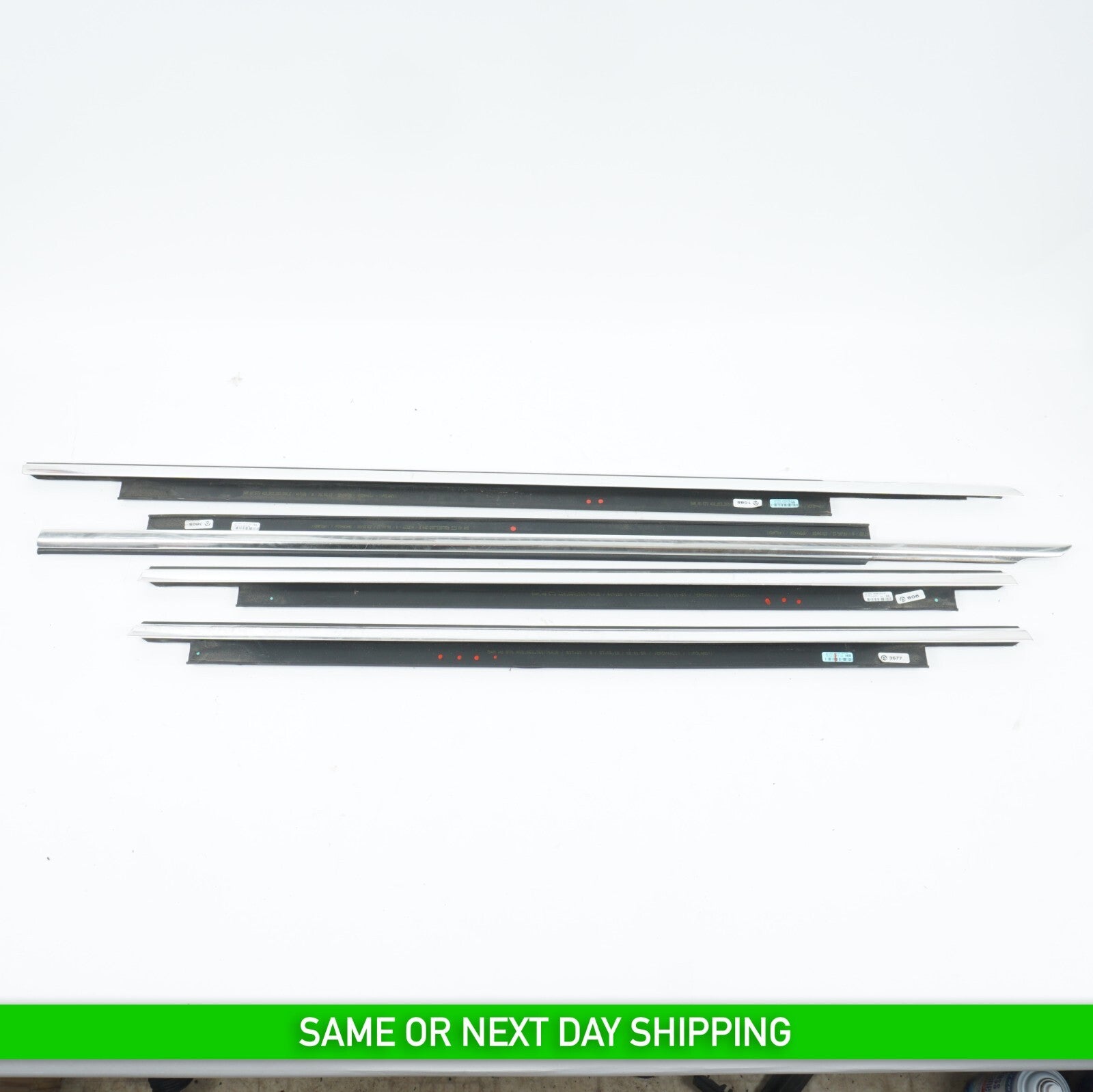 2012 - 2017 AUDI A7 DOOR WINDOW BELT MOLDING FRONT & REAR SET OEM
