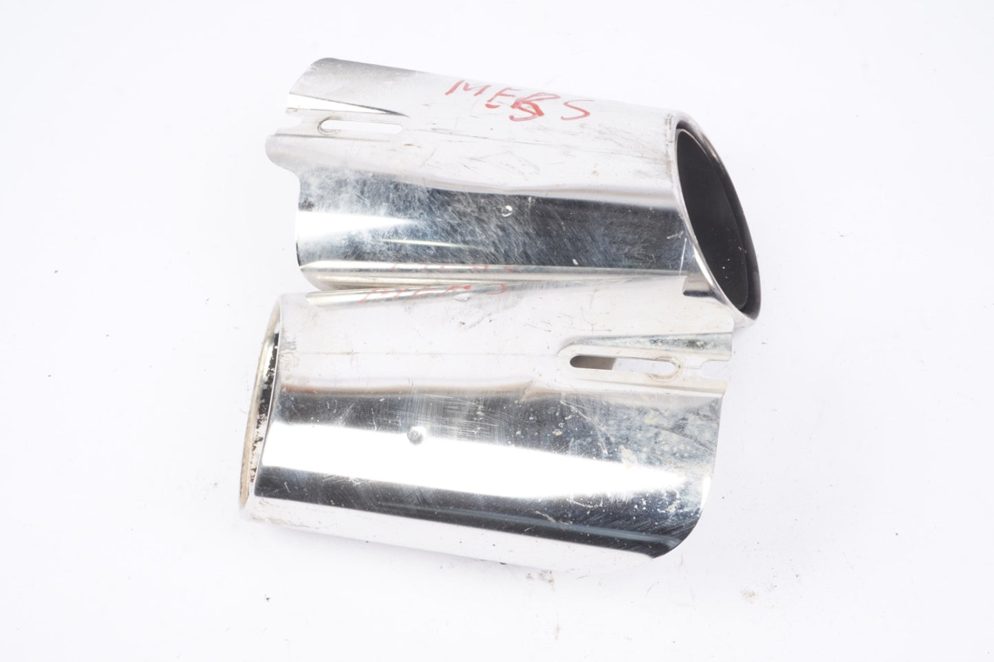 10-13 Mercedes W212 W204 E350 Chrome Exhaust Tip Cover Set Pair OEM