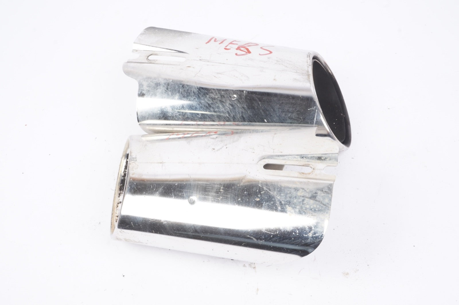 10-13 Mercedes W212 W204 E350 Chrome Exhaust Tip Cover Set Pair OEM