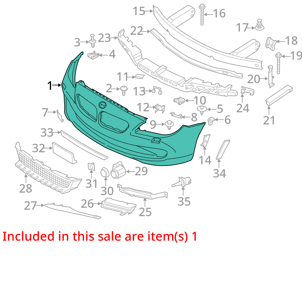 2012 2013 2014 2015 BMW 650 FRONT BUMPER  51117282904 OEM