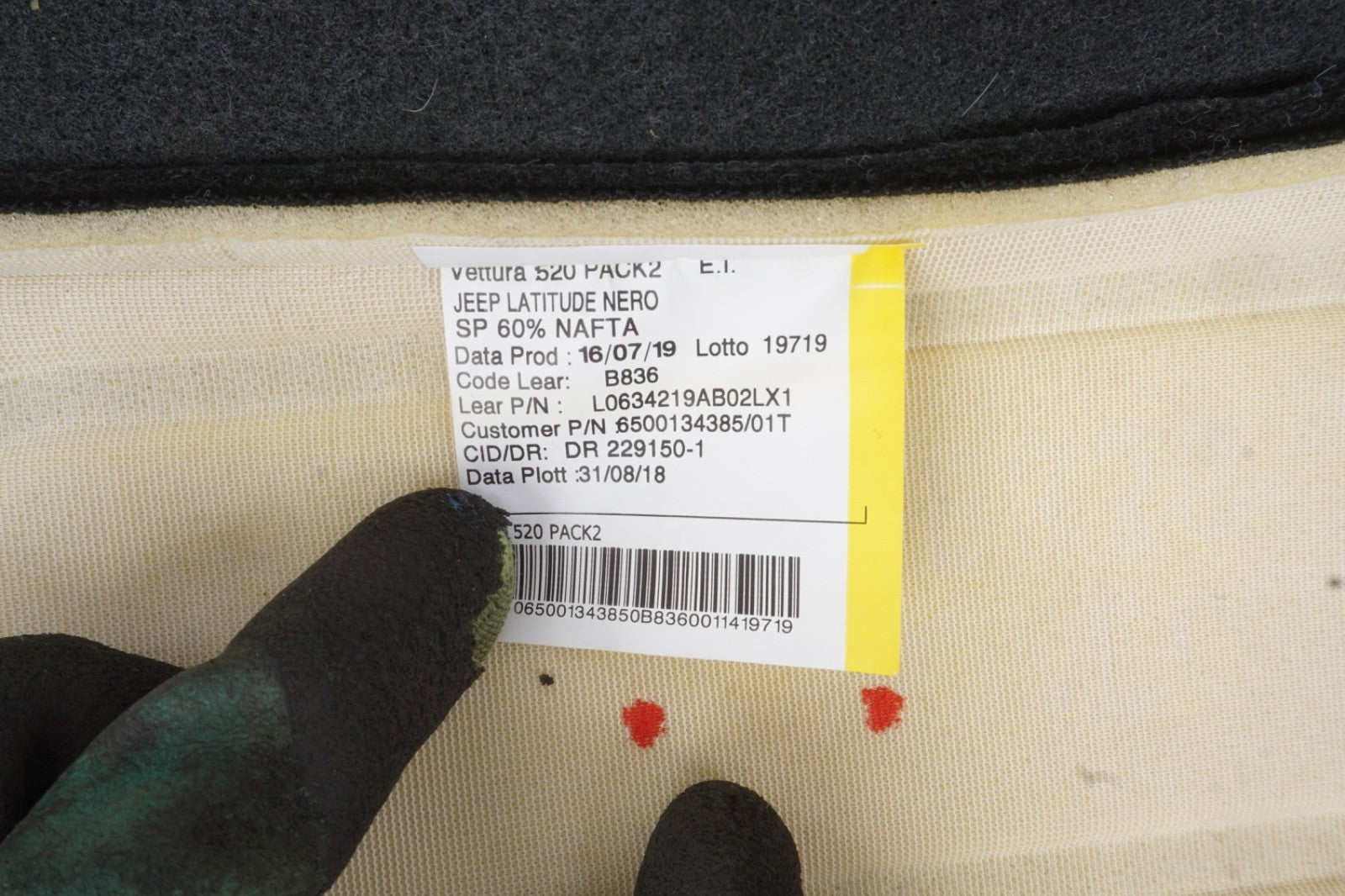 2018 - 2022 Jeep Renegade Rear Left Side 2ND Row Upper Seat Cushion Assembly OEM