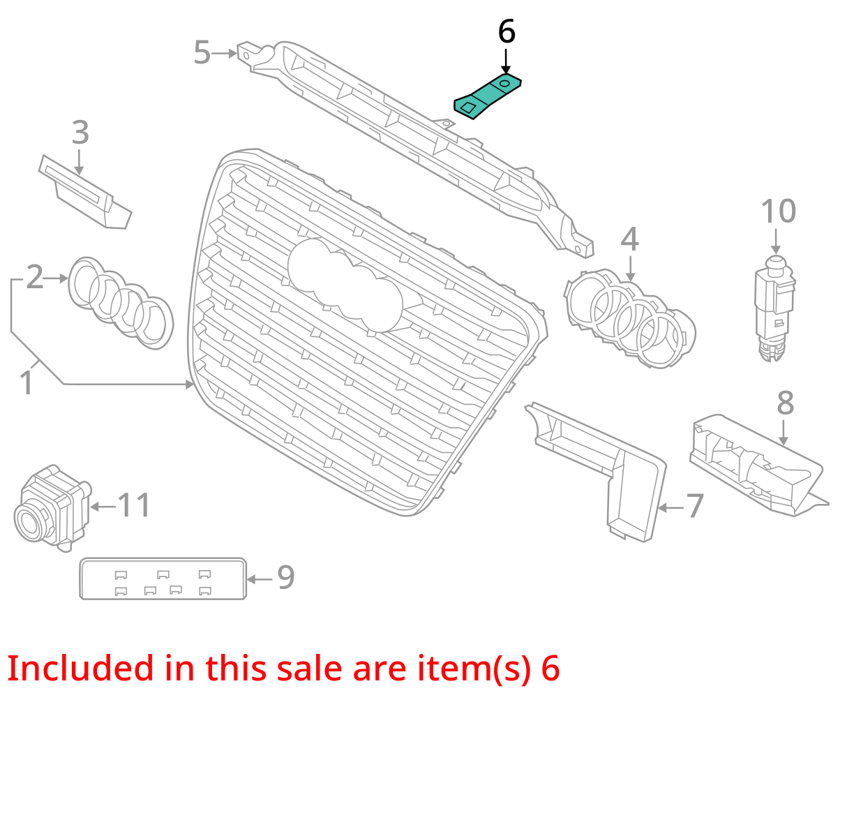 2011 - 2017 AUDI A8L HORN SIGNAL W/ BRACKET SET OF 2 OEM
