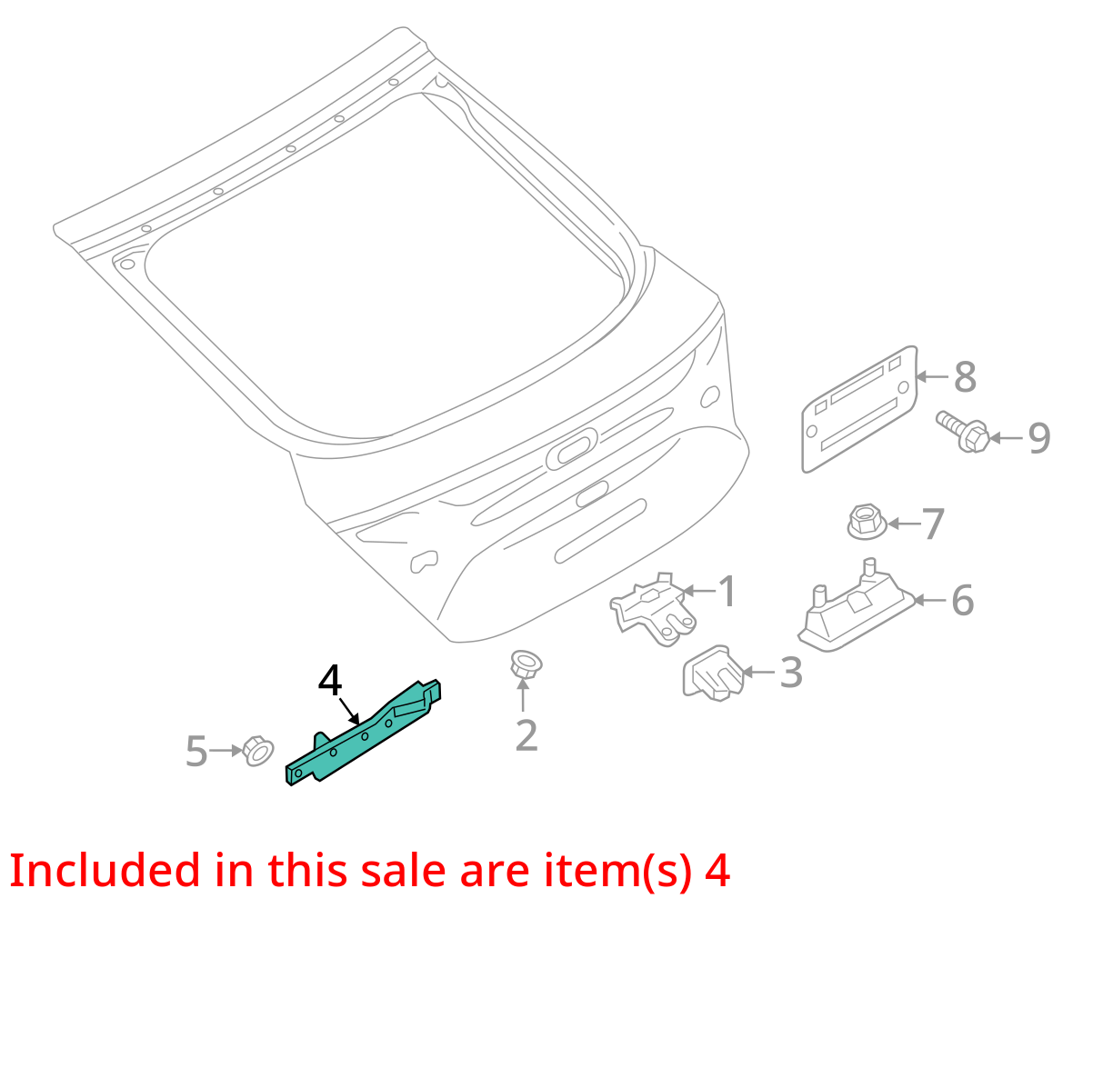 2011-2018 Audi A8 S8 A7 A6 Quattro Trunk Latch Lock Striker Plate 4H0827383A OEM