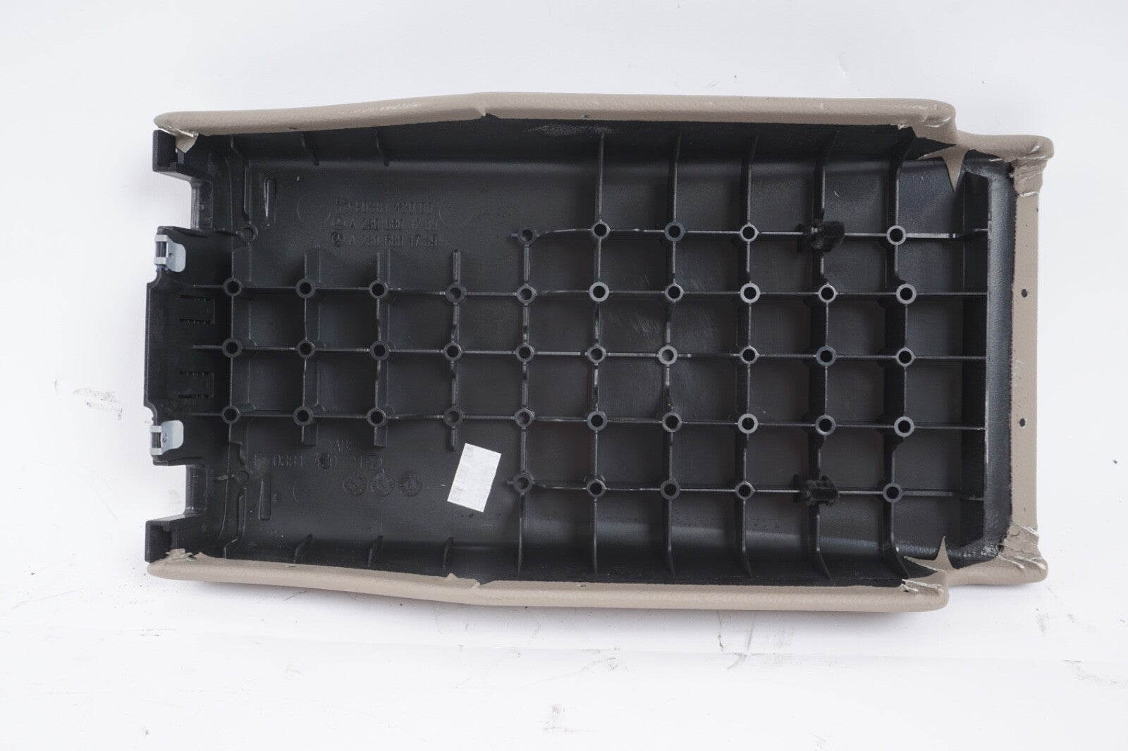 03-06 Mercedes R230 SL55 SL500 Center Console Rear Lid Cover Panel Beige OEM