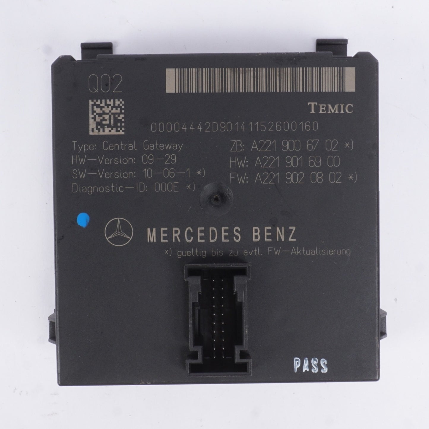 07-14 Mercedes W221 S550 CL550 Central Gateway Control Module 2219006702 OEM