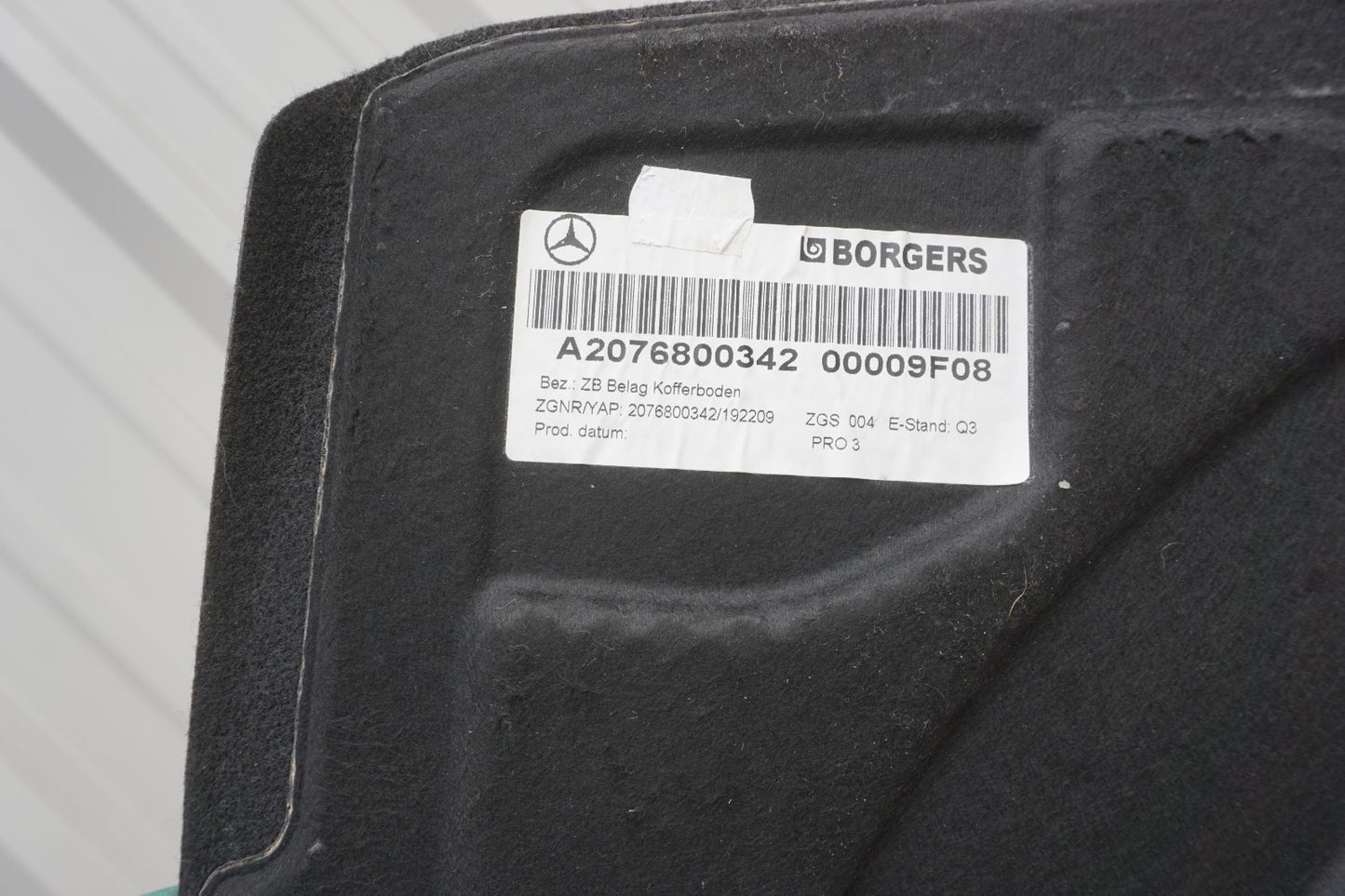 10-17 Mercedes E350 E550 W207 Coupe Rear Trunk Floor Carpet Cover Panel OEM