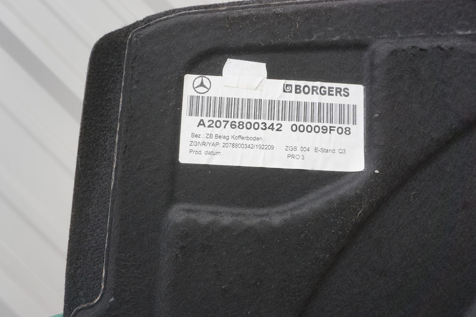 10-17 Mercedes E350 E550 W207 Coupe Rear Trunk Floor Carpet Cover Panel OEM