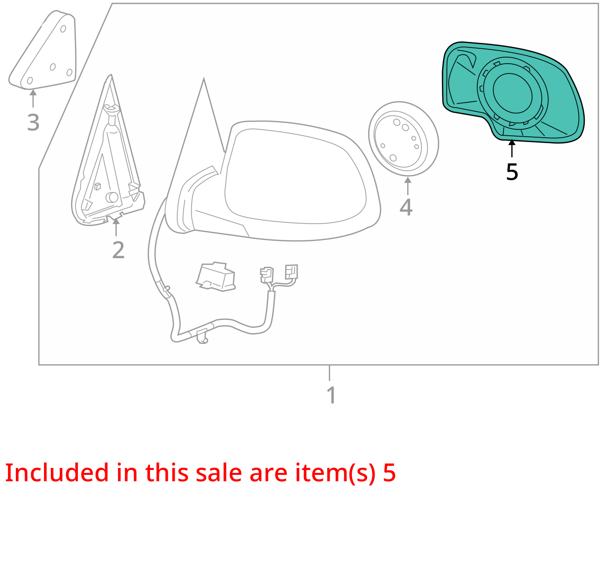 2003 - 2006 Chevy Tahoe Yukon Mirror Glass With Light Heated LH Left OEM