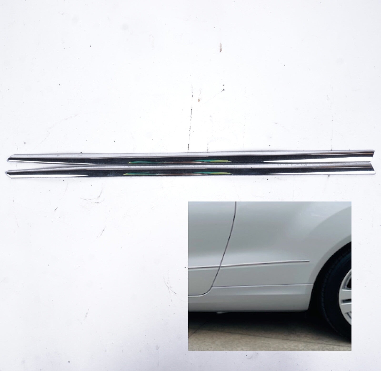 2010-2014 MERCEDES E350 C207 COUPE LEFT & RIGHT QUARTER PANEL MOLDING SET OEM